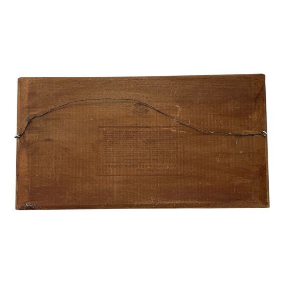 Vintage California Redwood Tray – Scenic Etched Design, 1940s–60s Souvenir, 14x7 - Picture 2 of 9